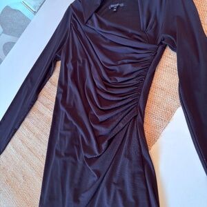David Meister Black Dress with Draping Size 12